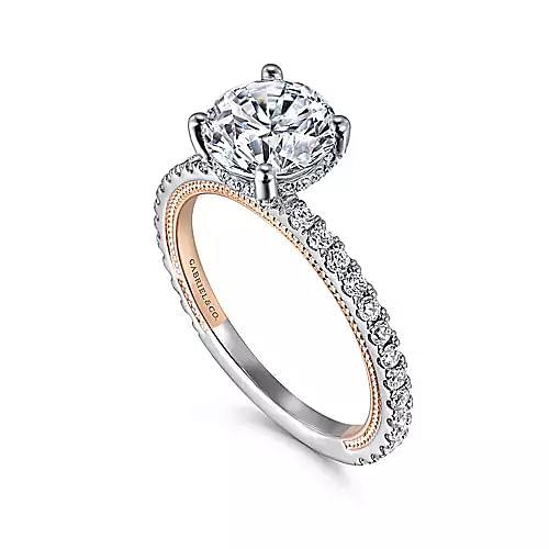 14K 0.45ct-Diamond 2.76CZ Semi-Mount