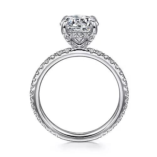 14K 0.51ct-Diamond 3.57CZ Semi-Mount