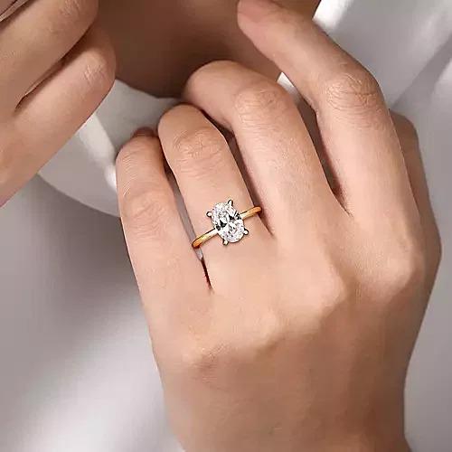 14K 0.07ct-Diamond 3.95CZ Semi-Mount