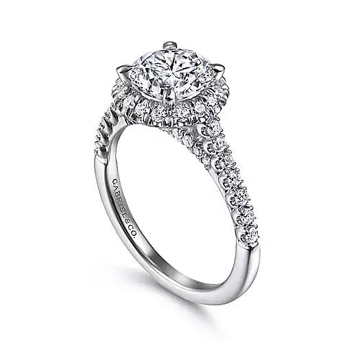 14K 0.52ct-Diamond 2.95CZ Semi-Mount