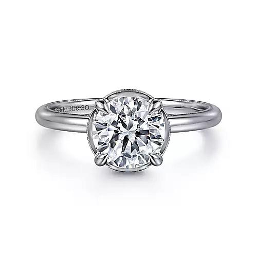 14K 0.16ct-Diamond 3.00CZ Semi-Mount