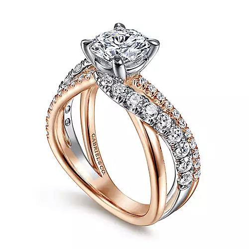 14K 0.78ct-Diamond 2.79CZ Semi-Mount