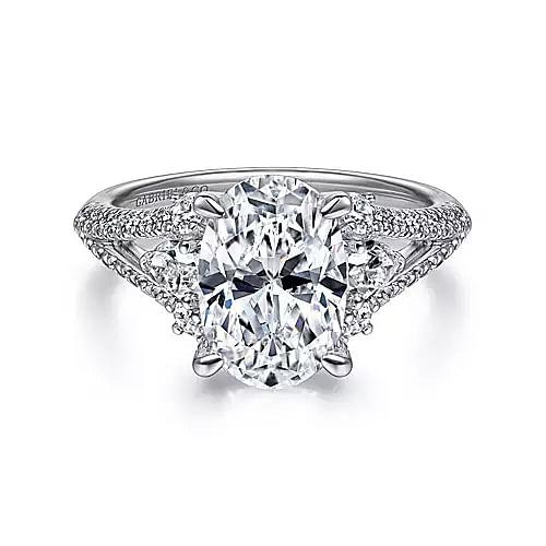 14K 0.76ct-Diamond 3.97CZ Semi-Mount