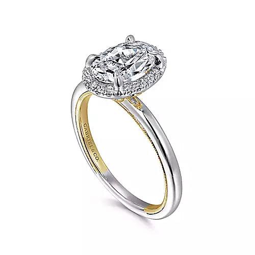 14K 0.10ct-Diamond 2.47CZ Semi-Mount