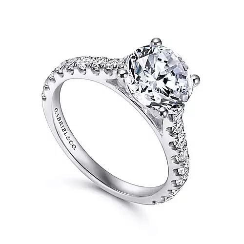 14K 0.62ct-Diamond 3.46CZ Semi-Mount