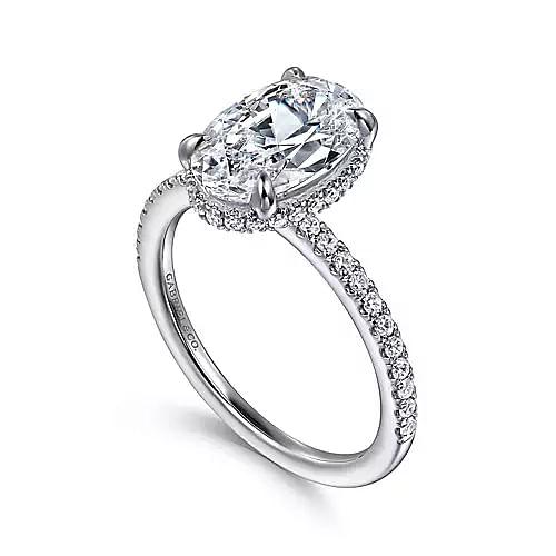 14K 0.31ct-Diamond 3.92CZ Semi-Mount